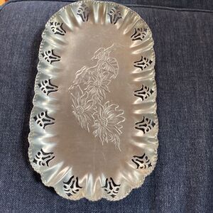 Vintage Aluminum Retro Serving Tray 12”